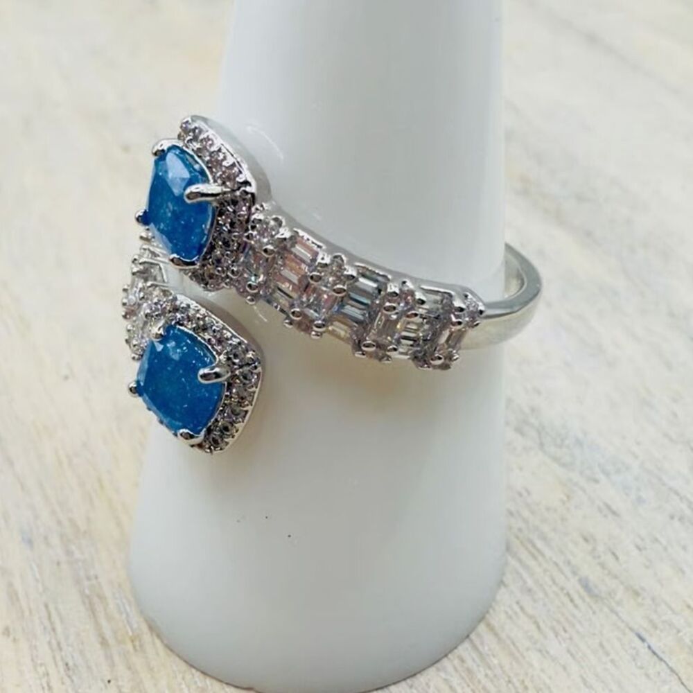 Blue on Silver Ring